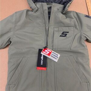 Snap-On Youth Olive Green Outdoor Jacket - Insulated - Removable Hood- NWT